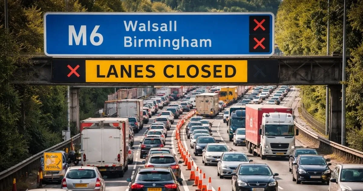 M6 Walsall Birmingham Lanes Closure